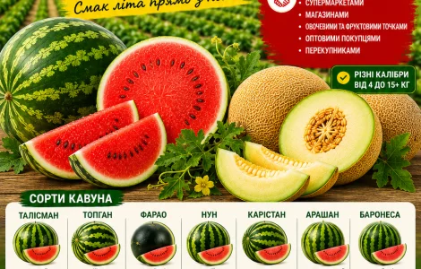 Продаж динь та кавунів оптом з поля