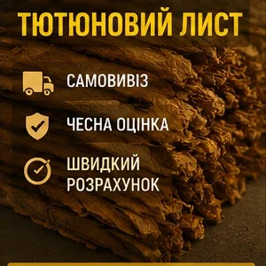 Закуповуємо тютюновий лист по хорошій ціні