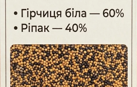 Сидерат. Суміш сидератів Гірчиця біла - 60%. Ріпак -40%.Біла гірчиця. Ріпак