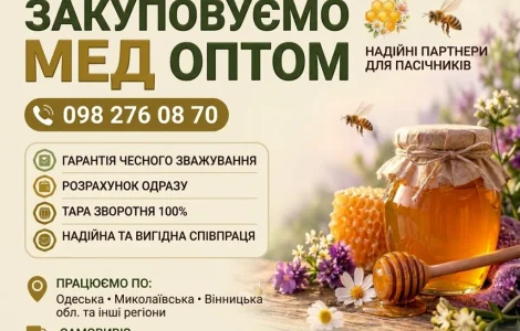 Закупаем мед оптом на постоянной основе