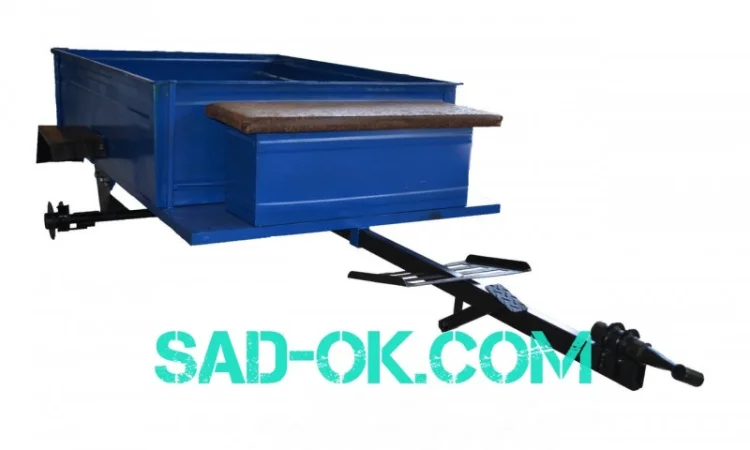 Прицеп для мотоблока. 140 см х 105 см. САМОСВАЛ - фото № 2