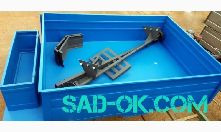 Прицеп для мотоблока. 140 см х 105 см. САМОСВАЛ - фото № 6