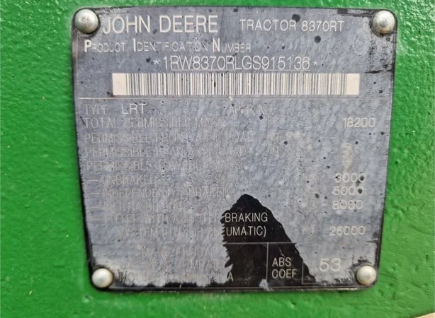 Трактор John Deere 8370RT (2016) - фото № 13