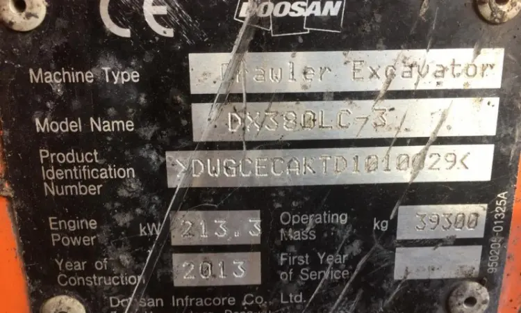 Гусеничный экскаватор DOOSAN DX 380LC-3 2013 года - фото № 8