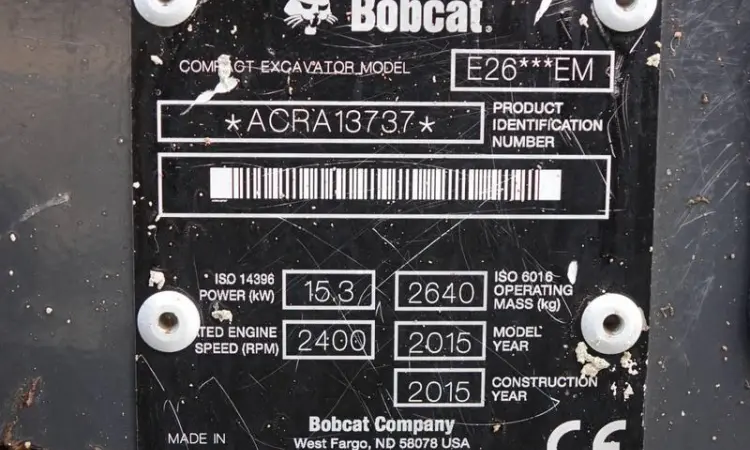 Мини-экскаватор BOBCAT Е26 ЕМ 2015 года - фото № 8