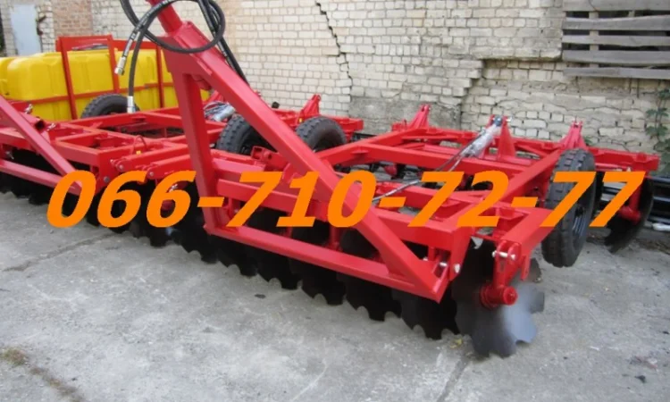 Борона дисковая тяжелая БДП-2.5 под МТЗ-80 МТЗ-82 приводные колеса в середине бороны - фото № 1