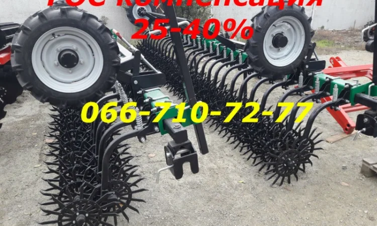 Борона ротационная БРМ-6 6-м со сменными зубами рабочая МОТЫГА ширина захвата 6м - фото № 1