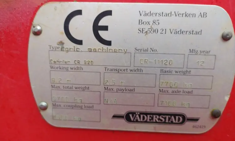 Дискатор VÄDERSTAD Carrier 820 - фото № 7