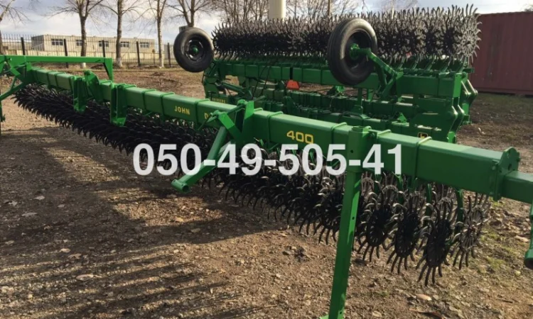 Цільнорамна ротаційна борона мотига JOHN DEERE 400 Джон Дір з тележкою - фото № 4