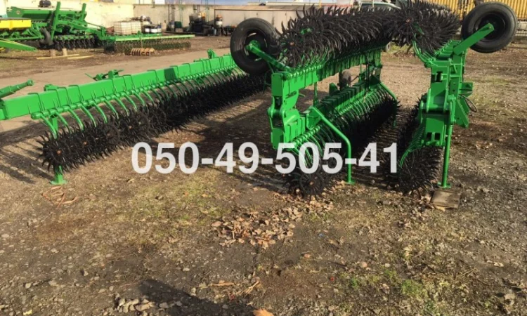 Цільнорамна ротаційна борона мотига JOHN DEERE 400 Джон Дір з тележкою - фото № 9