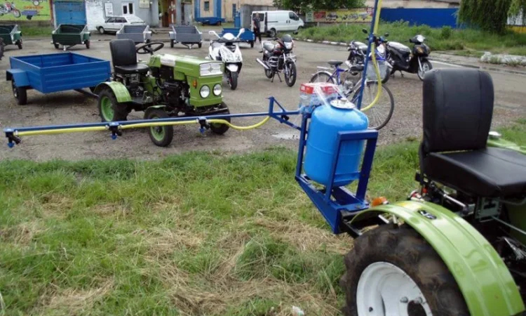 Опрыскиватель + компрессор. Навесной к мотоблоку, трактору. 50 л. Оригинал - фото № 9