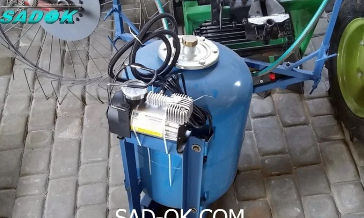 Опрыскиватель + компрессор. Навесной к мотоблоку, трактору. 50 л. Оригинал - фото № 4