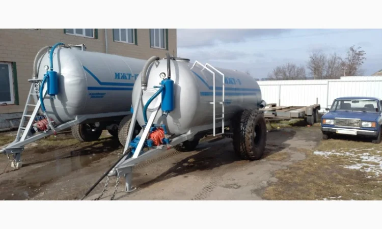 Причіп-бочка МЖТ-8 вакумна для навозу з розкидачем 12-14м - фото № 3