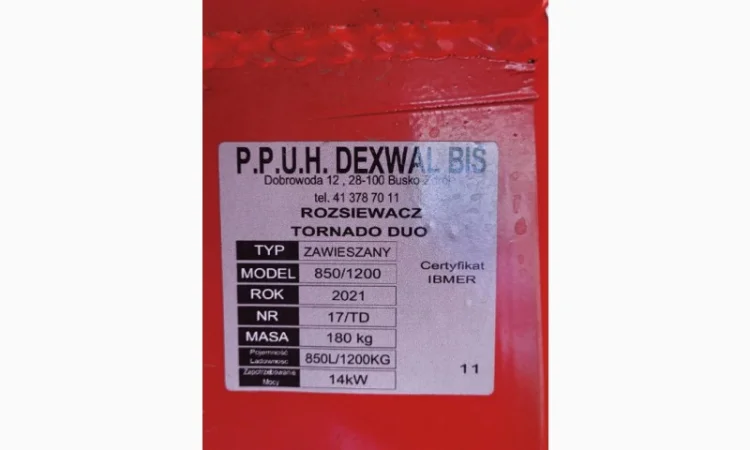 Навесной разбрасыватель удобрений / навісний розкидач добрив DEXWAL / TORNADO DUO 850/1200 - фото № 9