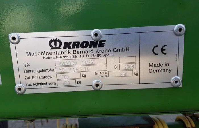 Граблі (валкоформувач) Krone Swadro 710/26 T - фото № 7