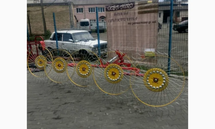 Грабарка грабалка гребка граблі ворошилки ворушилки сонечко 4 5 колес Польща - фото № 10