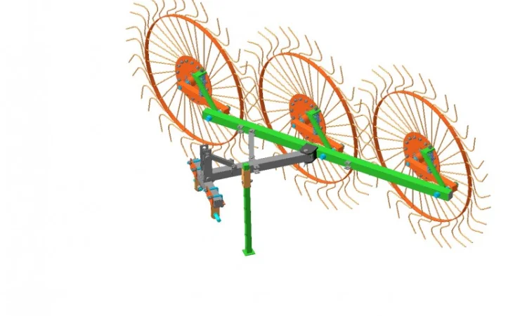 Грабли «Сонечко» на 3 колеса для мототракторів и мотоблоків - фото № 2