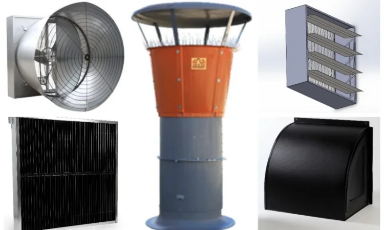 Вентиляторы, системы охлаждения птичников, приточные клапана, жалюзи - фото № 1