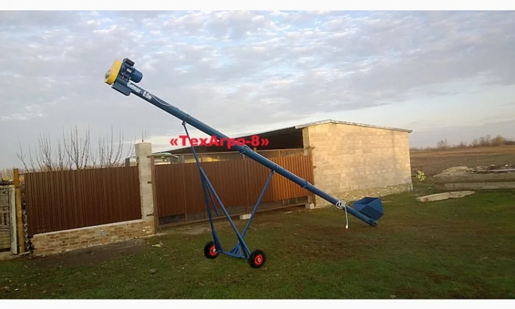 Шнековый погрузчик, транспортер, зернопогрузчик, погрузчик зерновой шнековый (с бункером) - фото № 2