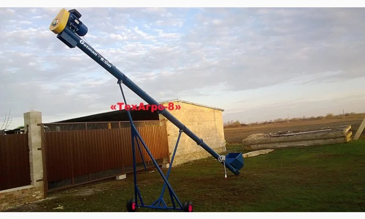 Шнековый погрузчик, транспортер, зернопогрузчик, погрузчик зерновой шнековый (с бункером) - фото № 4