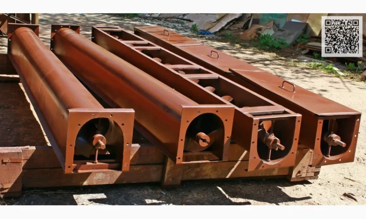 Шнековый (винтовой) погрузчик в лотке (желобе). Производство. Доставка - фото № 1