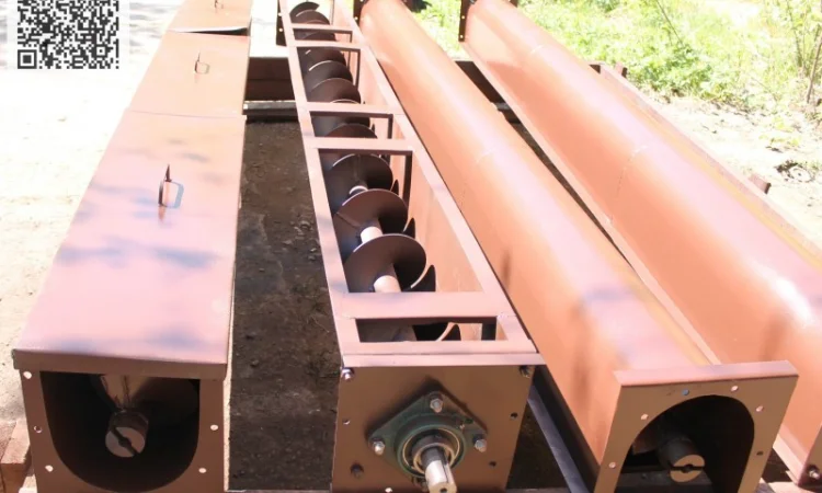 Шнековый (винтовой) погрузчик в лотке (желобе). Производство. Доставка - фото № 7