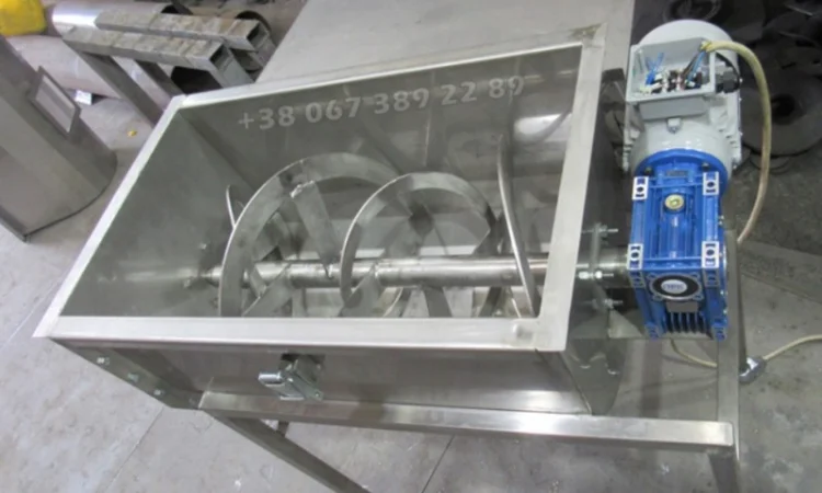 Смеситель ленточный горизонтальный из нержавеющей стали AISI-304, 250л, 2, 2кВт, 380В/220В - фото № 1