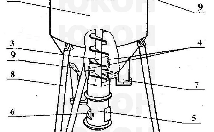 Бункер накопитель с ворушителем для блока грануляции ОГМ - фото № 2