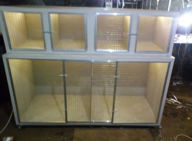 Ветеринарная клетка двухъярусная с освещением и подогревом пола - фото № 1