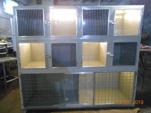 Ветеринарная клетка трёхъярусная с освещением и подогревом пола - фото № 2