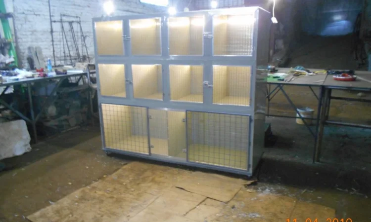 Ветеринарная клетка трёхъярусная с освещением и подогревом пола - фото № 6