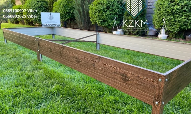 Сборная грядка под дерево с распорками, сборная " Люкс" высокая, металлическая грядка - фото № 10