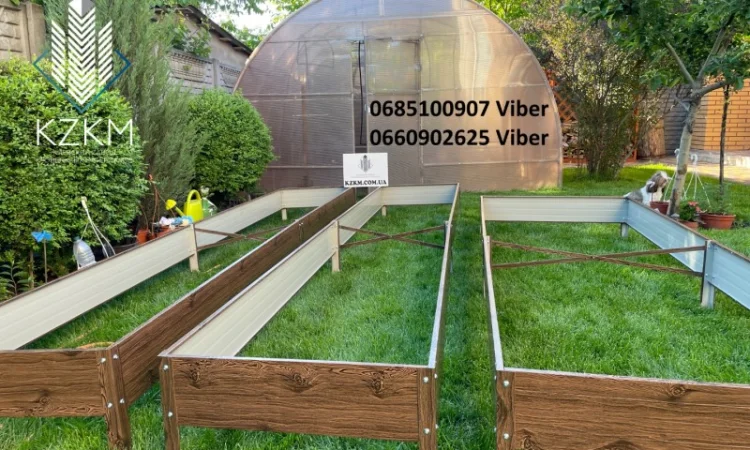 Сборная грядка под дерево с распорками, сборная " Люкс" высокая, металлическая грядка - фото № 2