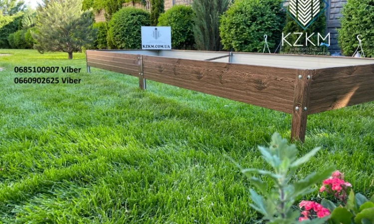 Сборная грядка под дерево с распорками, сборная " Люкс" высокая, металлическая грядка - фото № 6