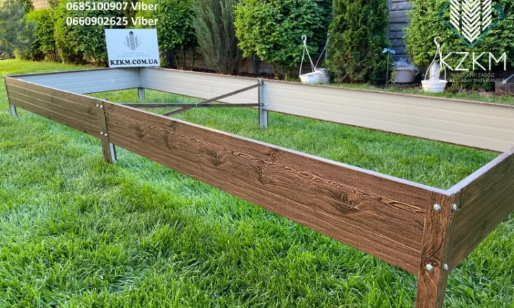 Сборная грядка под дерево с распорками, сборная " Люкс" высокая, металлическая грядка - фото № 8