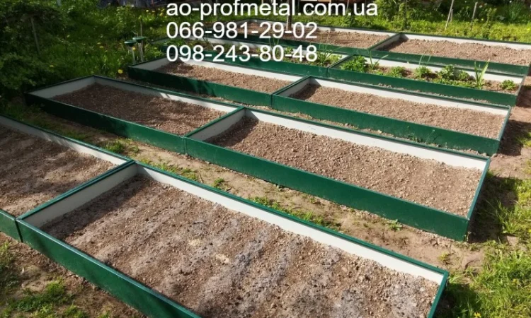 Грядки на дачу, Высокие грядки из профнастила - фото № 3
