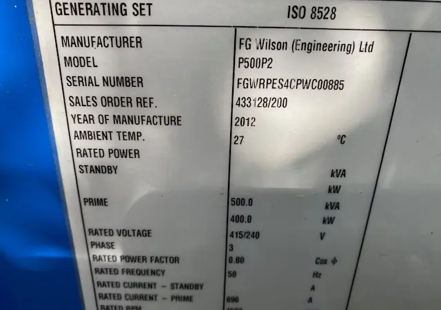 Дизельный генератор FG Wilson P500P2 - Perkins - 550 kVA 2012 г - фото № 13