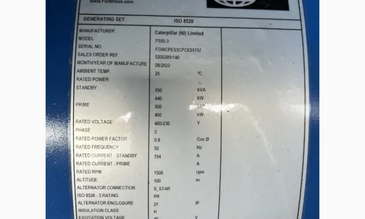 FG Wilson P550-3 - Perkins - 550 kVA 2022 г - фото № 8
