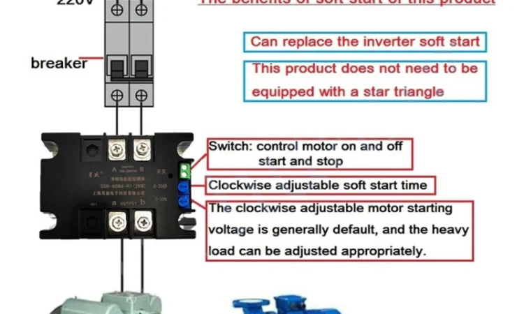 2 Квт Реле плавного пуску УПП - Плавний пуск насосів, та насосних станцій з напругою 220В - фото № 3
