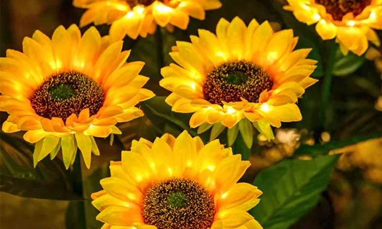 Подсолнух на солнечной батарее садовый фонарь - фото № 1