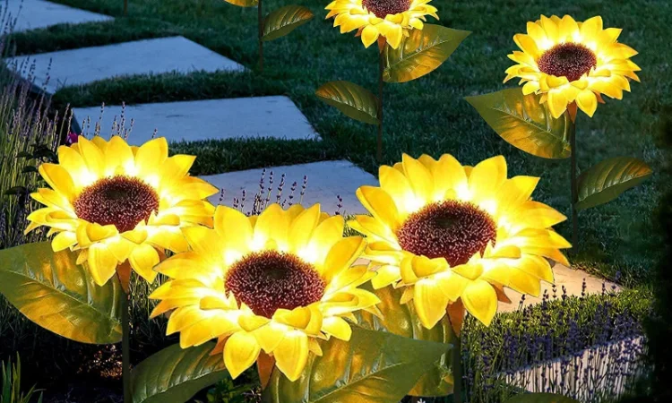 Подсолнух на солнечной батарее садовый фонарь - фото № 8