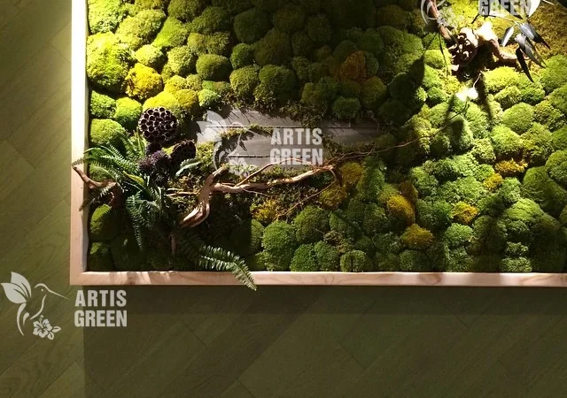 Декоративна стіна з стабілізованого моху - фото № 1