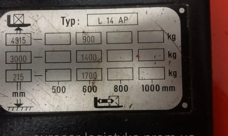 Штабелер электрический LINDE L 14 L 430см 1400 кг - фото № 3