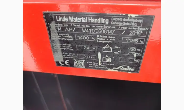 Штабелер Електро Навантажувач в дорозі 2016 Linde L14АР 1, 4т 4, 8м - фото № 7