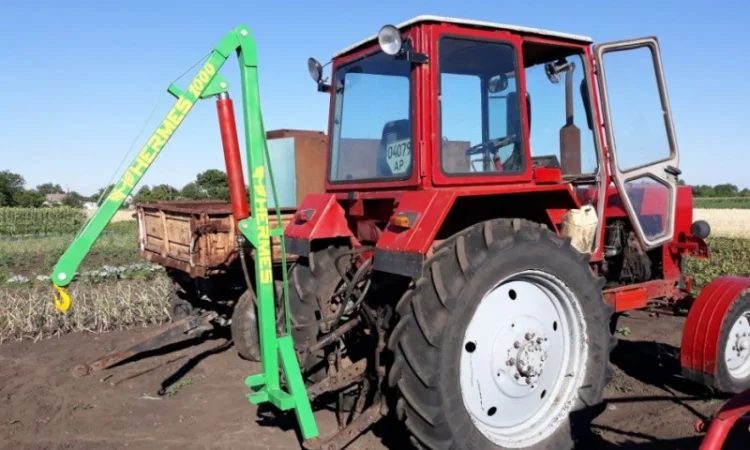 Кран маніпулятор гідравлічний, навантажувач, 1000 кг, для біг-бегів на трактора МТЗ, ЮМЗ - фото № 1