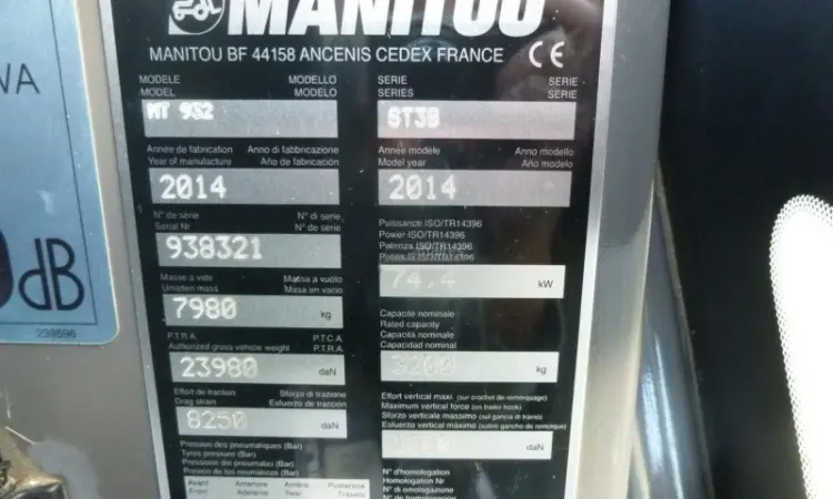 Телескопический погрузчик Manitou MT 932 2014 года - фото № 10