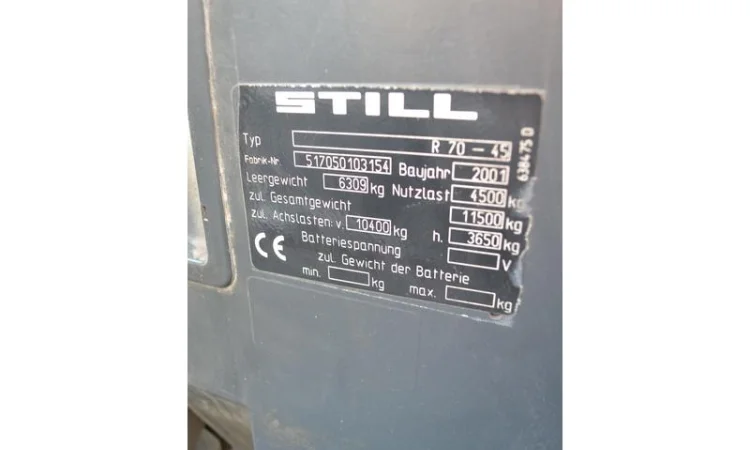 Погрузчик дизельный Still R70-45D, 2001 г., 4.5т., кабина, 5м.подъем - фото № 9