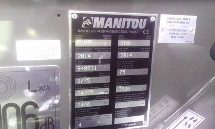 Телескопический погрузчик Manitou MT 1135, 2014 года, 700 м/ч - фото № 8