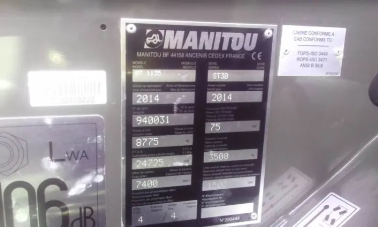 Телескопический погрузчик Manitou MT 1135, 2014 года, 700 м/ч - фото № 8