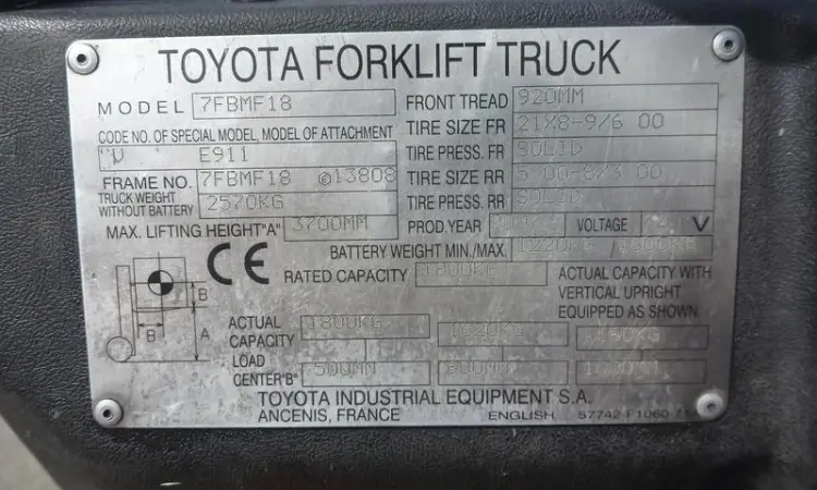 Электропогрузчик бу Toyota 7FBMF18, 2007 г., 1.8 т., 3700 мм высота подъема - фото № 5